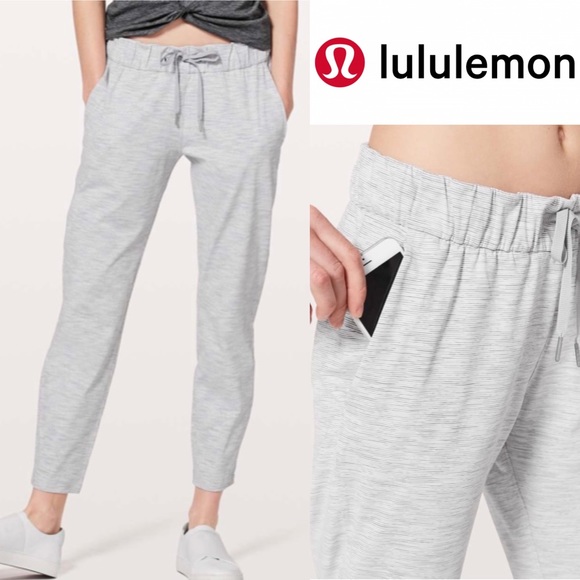 lululemon athletica Pants - Lululemon light grey On The Fly tie up sweatpants
